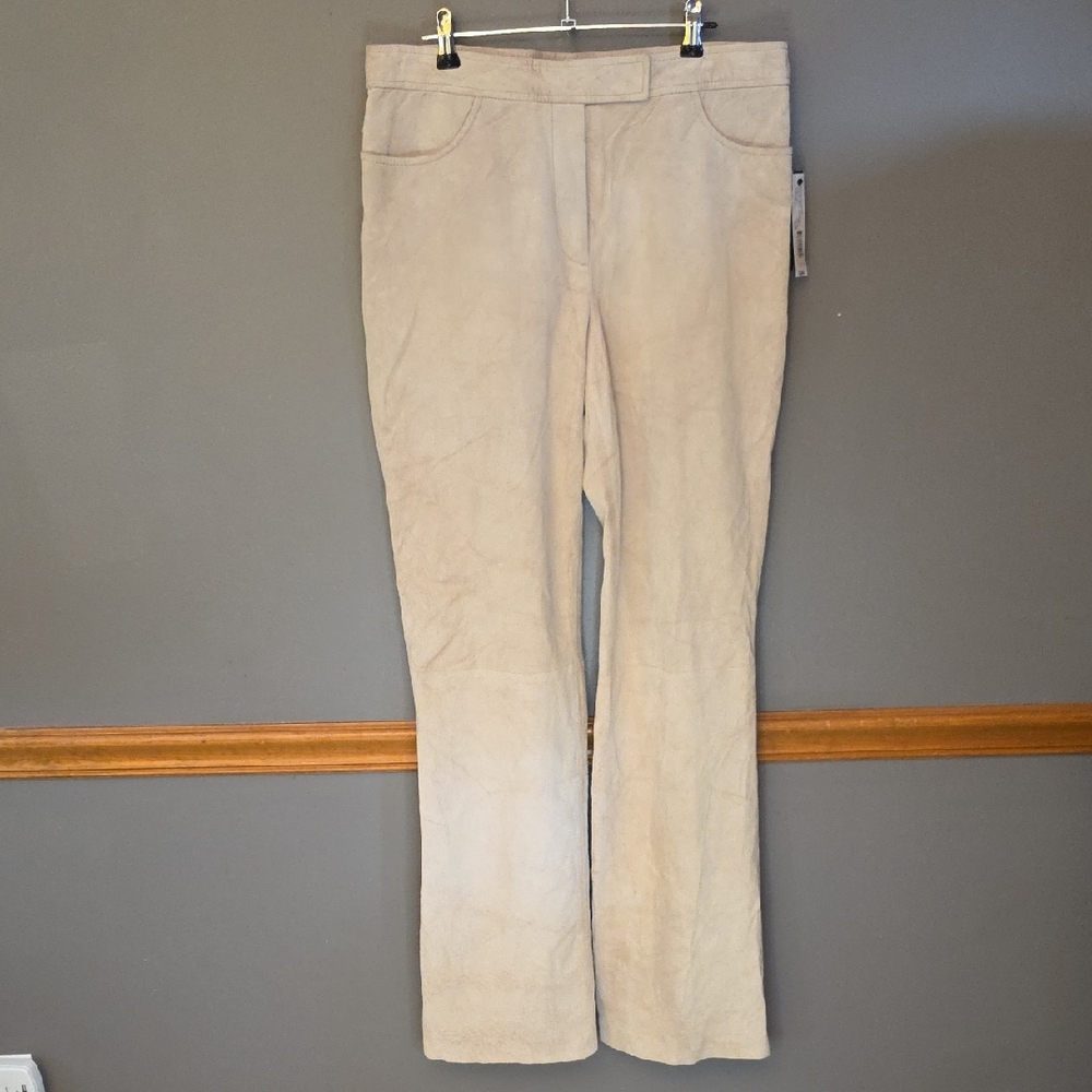 DKNY Sand Flare Leather Pants